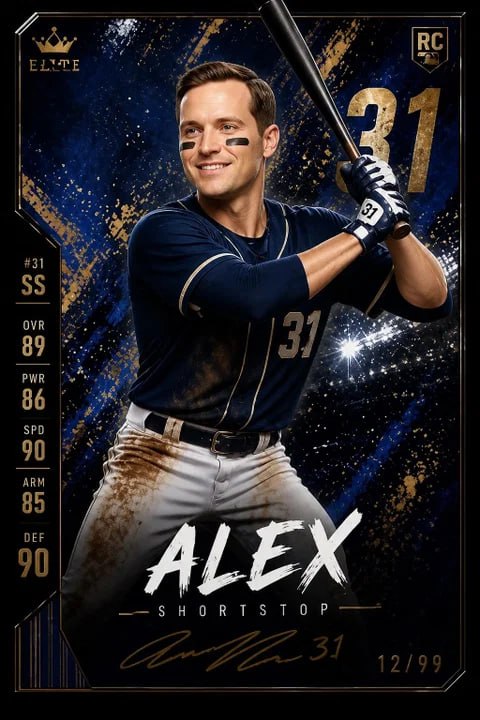 Sports trading card theme portrait from the AI Photo Booth in Toronto
