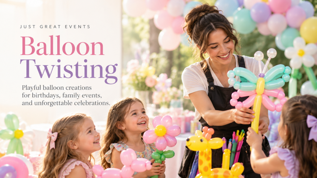 Balloon twisting: playful balloon creations for birthdays, family events and unforgettable celebrations