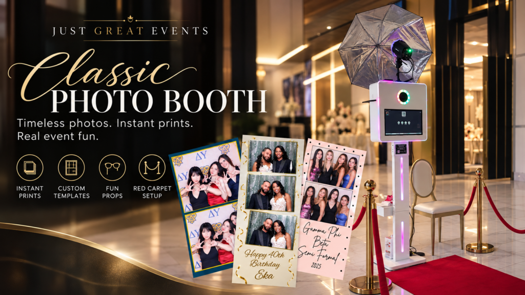 Classic photo booth: timeless photos, instant prints, real event fun