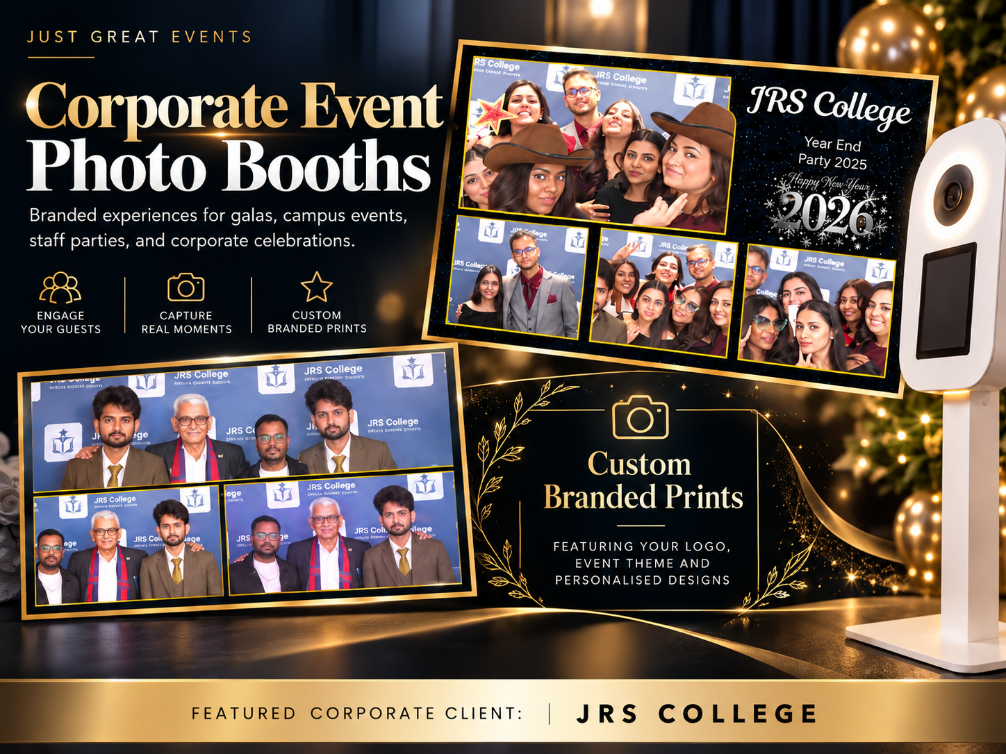 Branded prints from a corporate event photo booth in Toronto