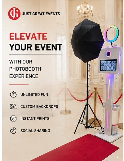 Elevate your event with our photo booth experience: unlimited fun, custom backdrops, instant prints, social sharing