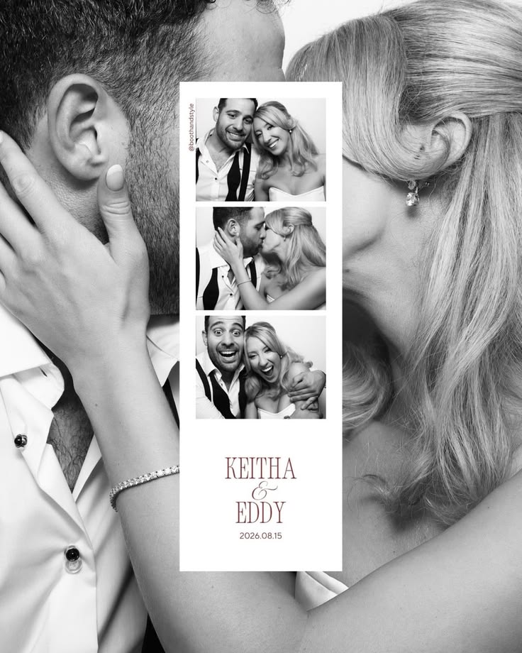 Couple holding a Glam Booth photo strip in Toronto