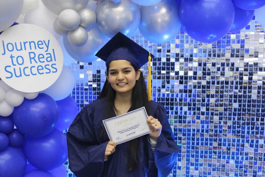 Students at a photo booth during a Toronto graduation