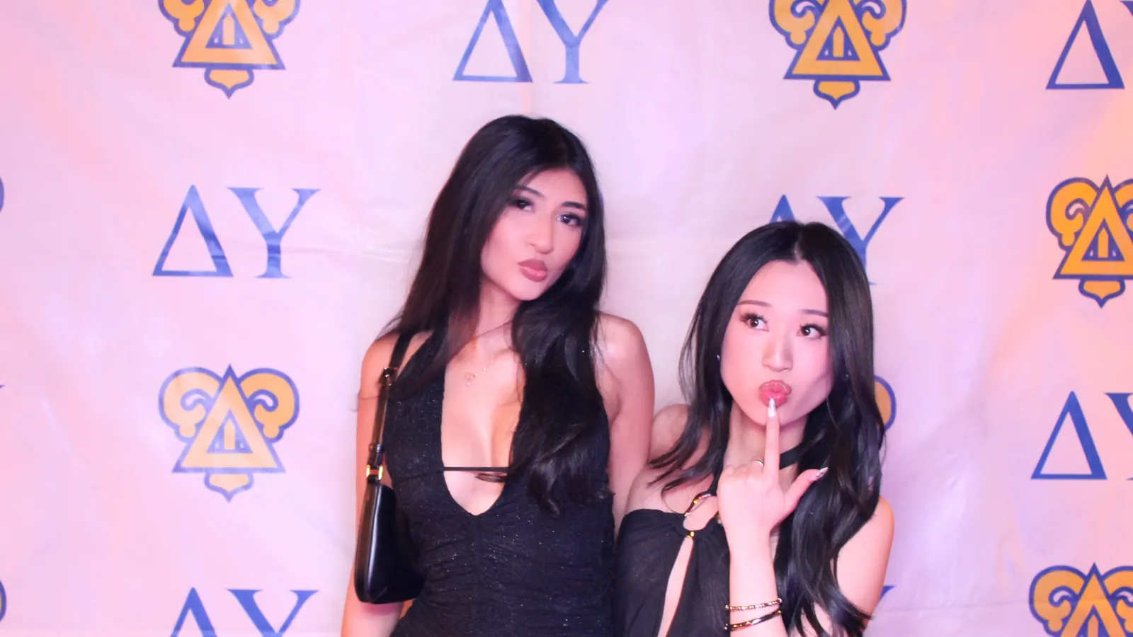 Guests at a formal photo booth in Scarborough