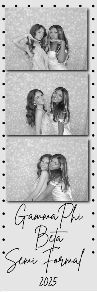 Black and white 2x6 photo booth strip template for a semi-formal