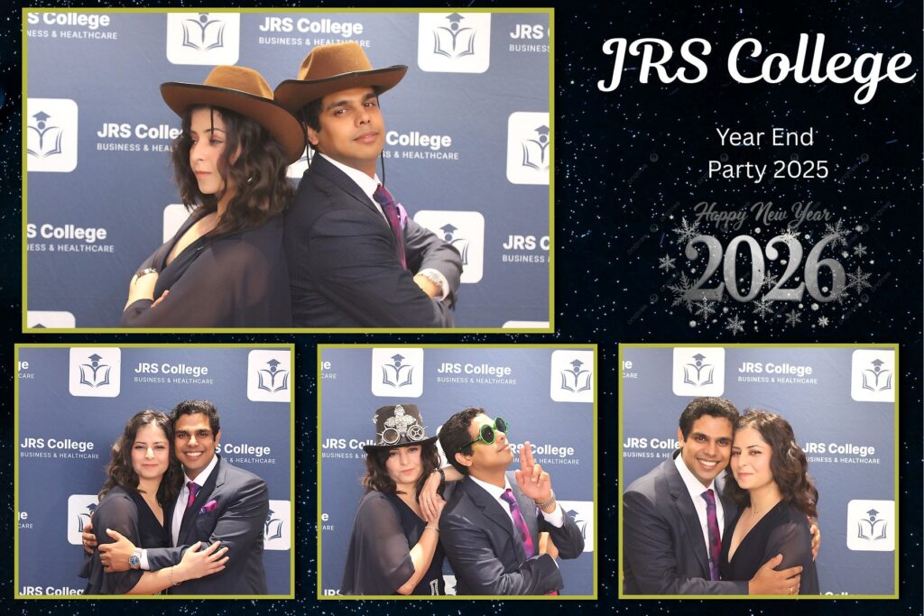 Black and gold 6x4 photo booth print for a company year-end party