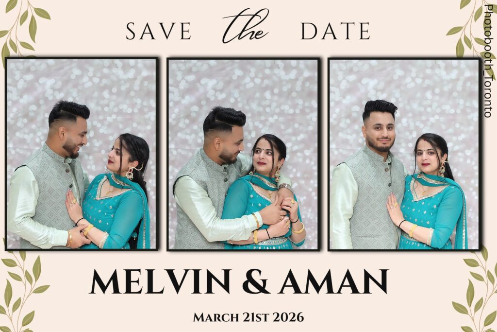 6x4 landscape save-the-date photo booth print for an engagement