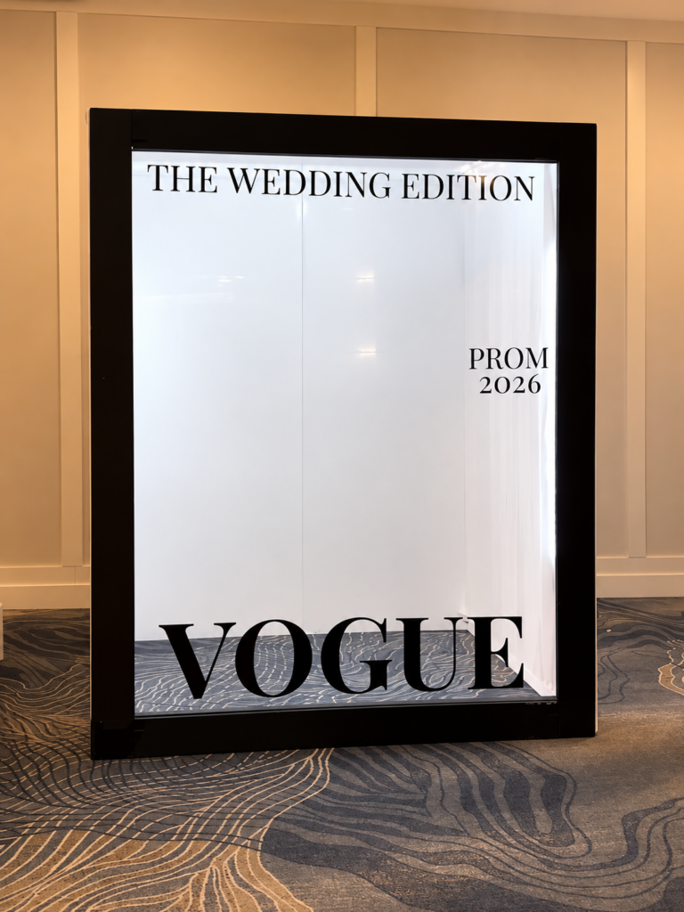 Wedding Edition magazine cover photo booth for prom 2026